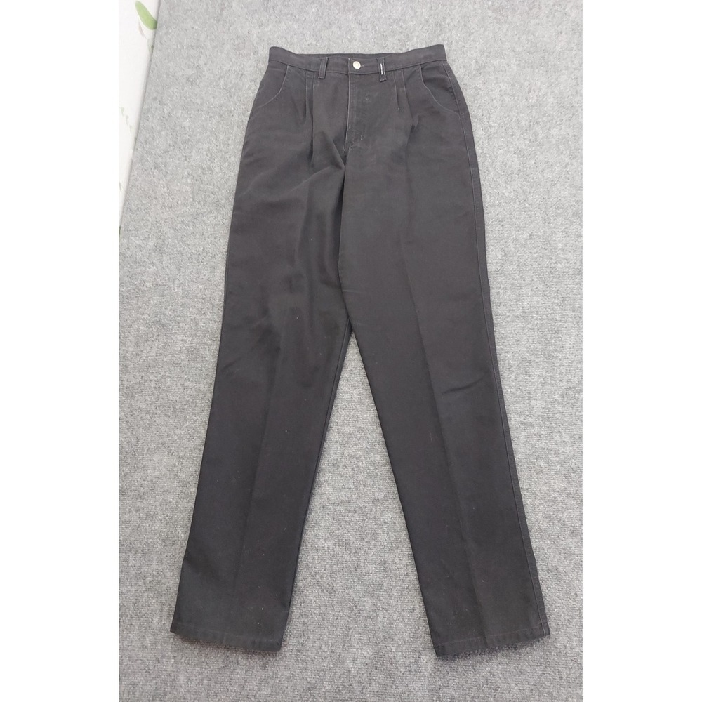 Vtg Rockies Jeans Womens 13/14 Black Denim Bareback Riding Western Cowboy Pleats